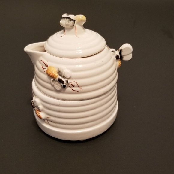 Beehive Creamer And Sugar 3 Piece Set Made In Japan - Picture 1 of 13